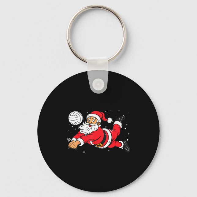 Chaveiro Santa Playing Volleyball Christmas Pajama Cool Srt (Frente)