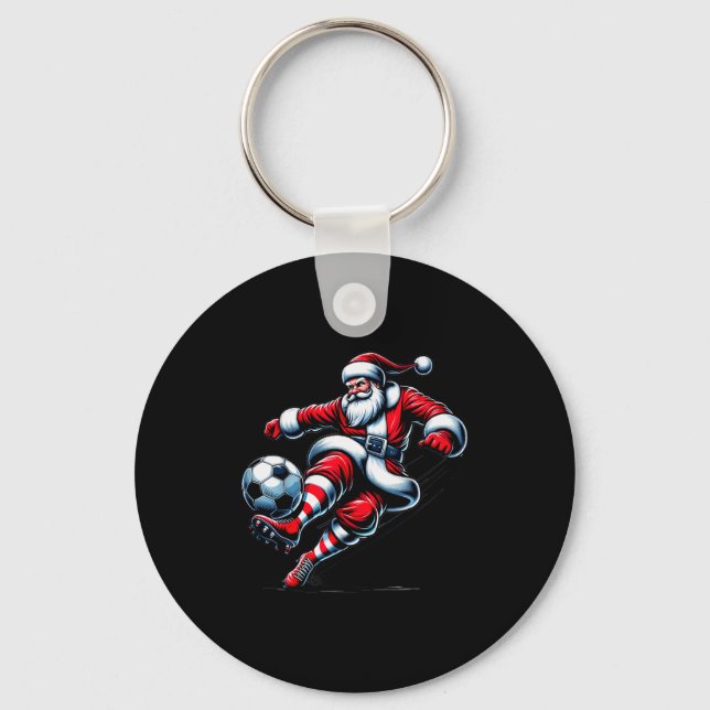 Chaveiro Santa Plays Soccer Christmas Srts Women Men Kids  (Frente)