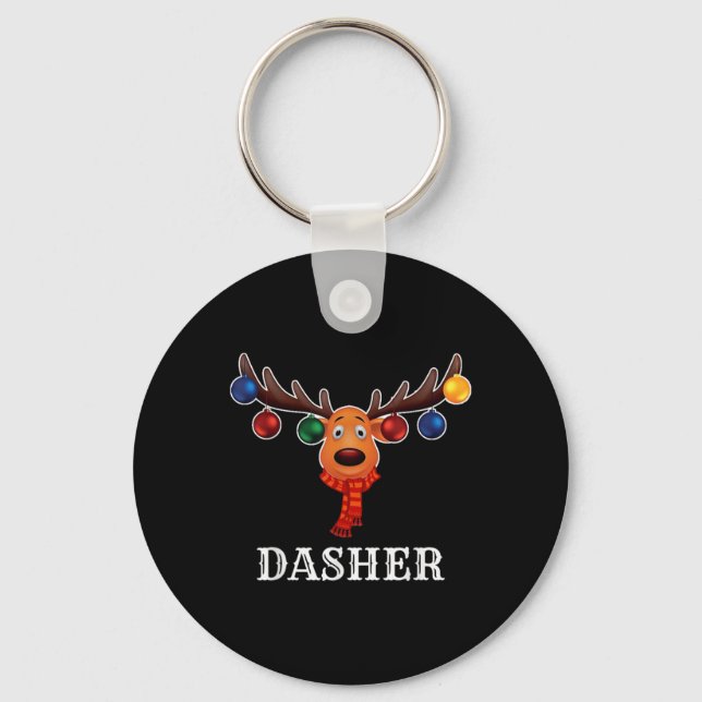 Chaveiro Santa Reindeer Dasher Xmas Group Costume  (Frente)