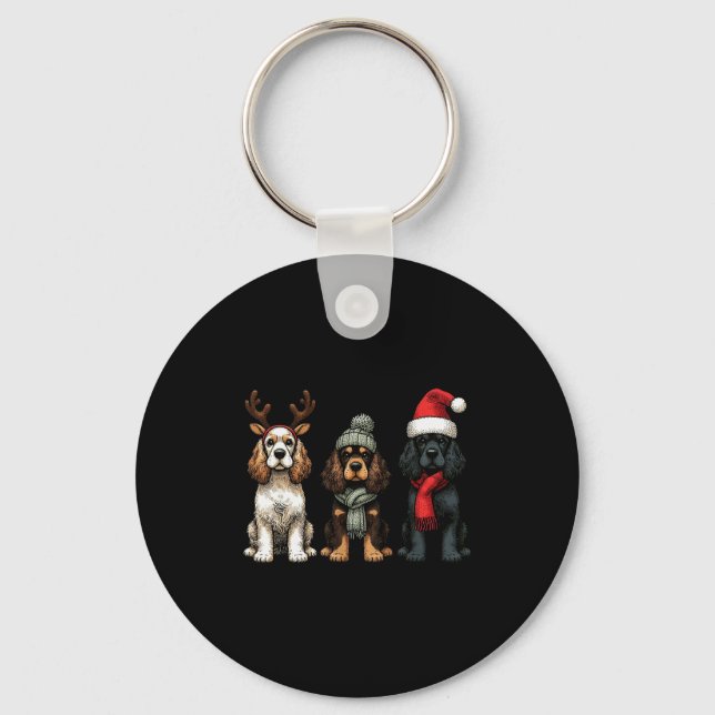 Chaveiro Santa Reindeer Er Spaniel Christmas Er Lover Pajam (Frente)