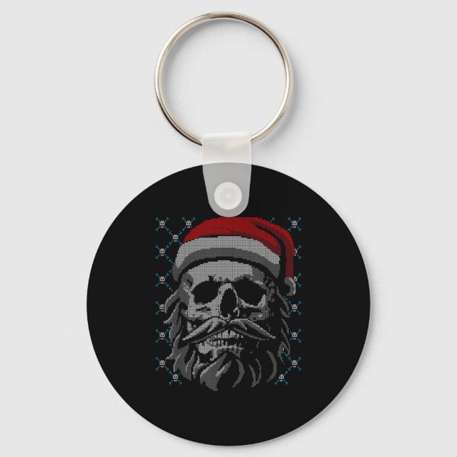 Chaveiro Santa Skull Ugly Christmas Santa Lover Y Christmas (Frente)