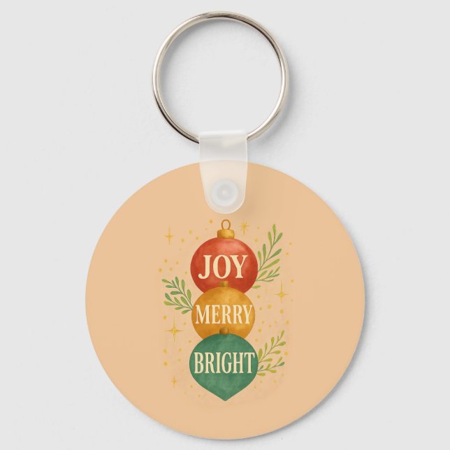 Chaveiro Santa & Snowman Winter Scene – Festive Holiday  (Frente)