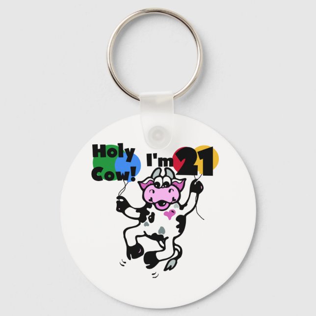 Chaveiro Santa vaca, tenho 21 Camisetas e presentes (Frente)