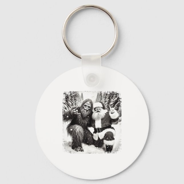Chaveiro Santa With Bigfoot Christmas Lights Funny Sasquatc (Frente)