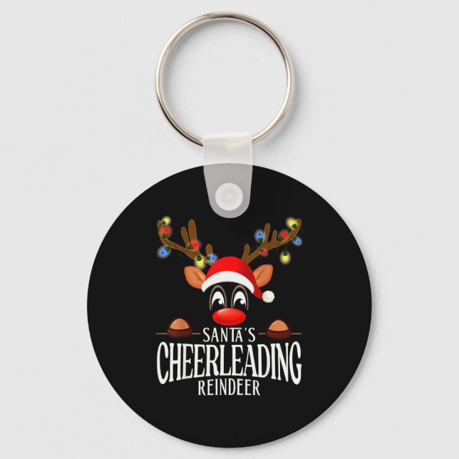 Chaveiro Santa's Cheerleading Reindeer Funny Xmas Matching  (Frente)