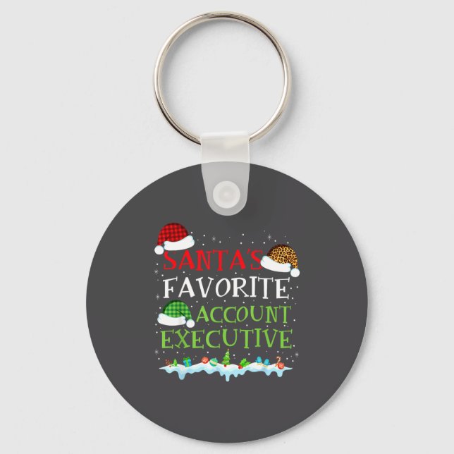 Chaveiro Santa's Favorite Account Executive Fun Christmas  (Frente)