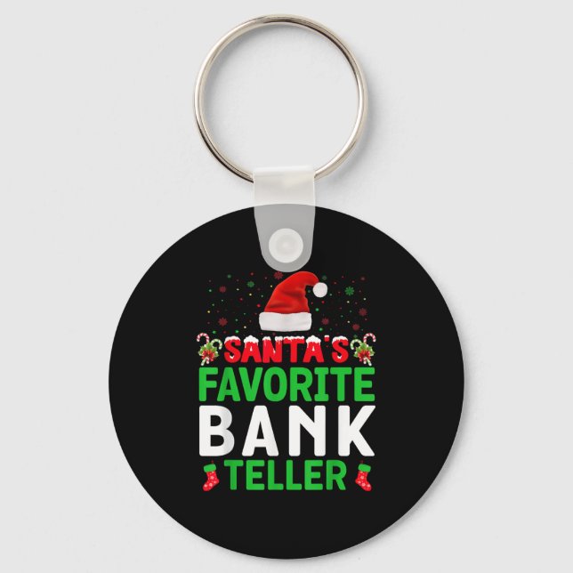 Chaveiro Santa's Favorite Bank Teller Christmas Matching Co (Frente)