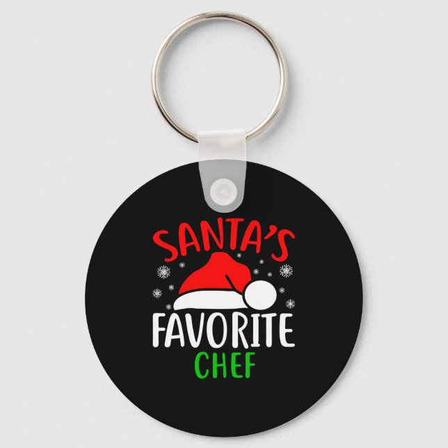 Chaveiro Santas Favorite Chef Funny Christmas Xmas Santa Lo (Frente)