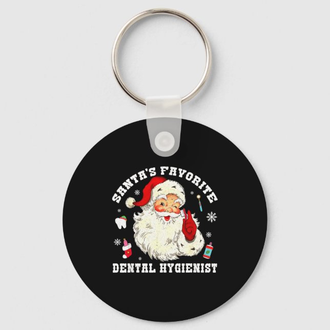 Chaveiro Santas Favorite Dental Hygienist Christmas Funny G (Frente)