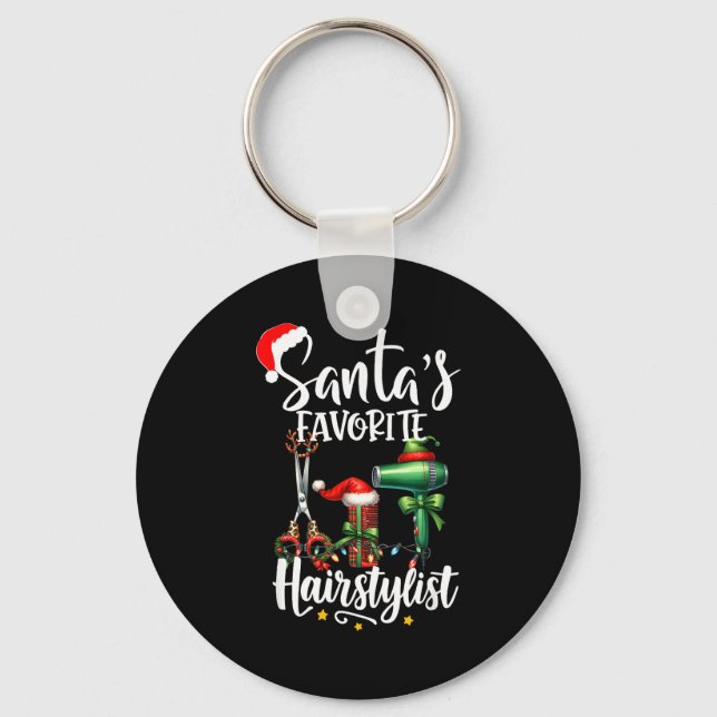Chaveiro Santa's Favorite Hair Stylist Christmas Hairdresse (Frente)