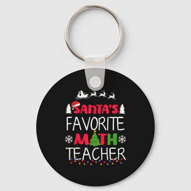Chaveiro Santa's Favorite Math Teacher Christmas Mathematic (Frente)