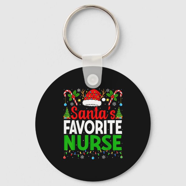 Chaveiro Santas Favorite Nurse Rn Christmas Nursing Christm (Frente)