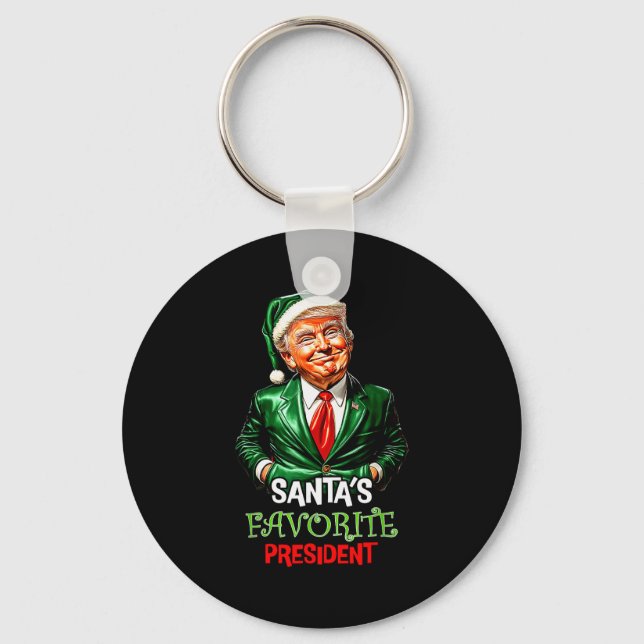 Chaveiro Santa's Favorite President Funny Santa Trump 2024  (Frente)