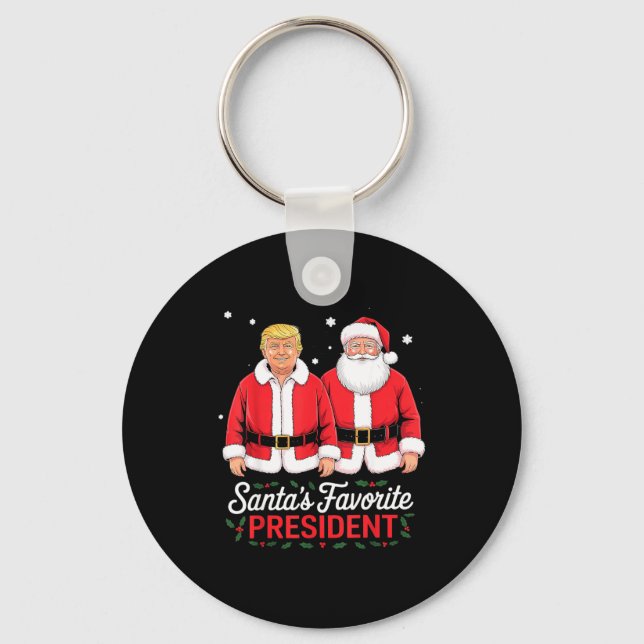 Chaveiro Santa's Favorite President Trump Make Christmas Gr (Frente)
