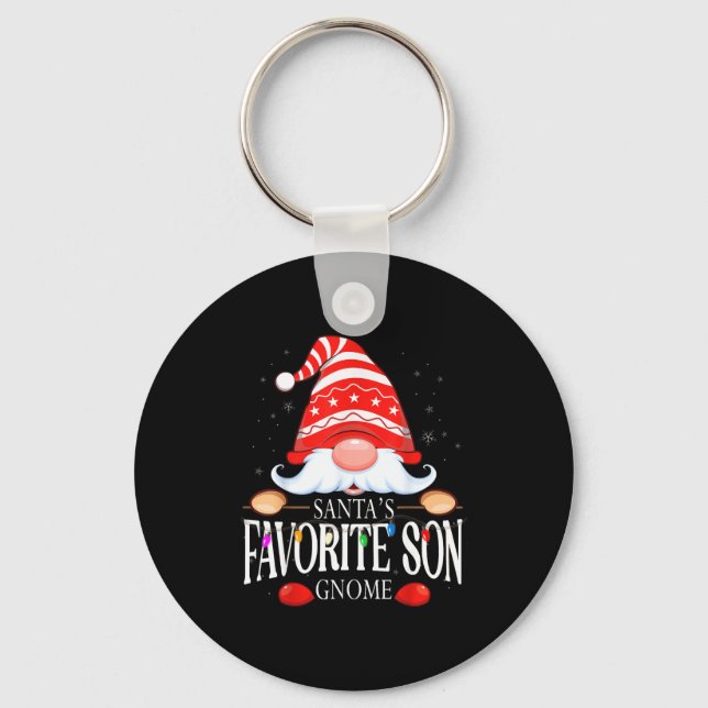 Chaveiro Santa's Favorite Son Gnome Matching Christmas Paja (Frente)