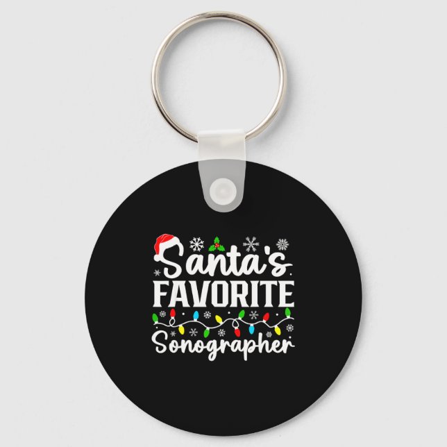 Chaveiro Santa's Favorite Sonographer Funny Christmas Famil (Frente)