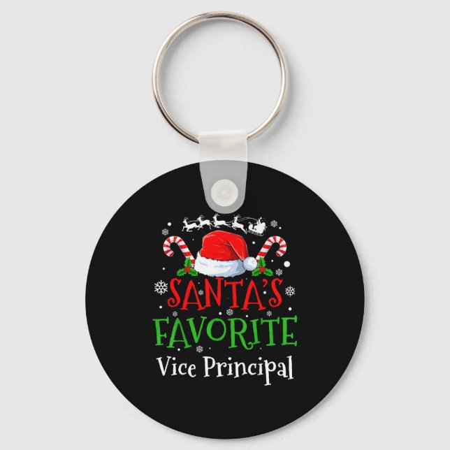 Chaveiro Santa's Favorite Vice Principal Christmas Party  (Frente)