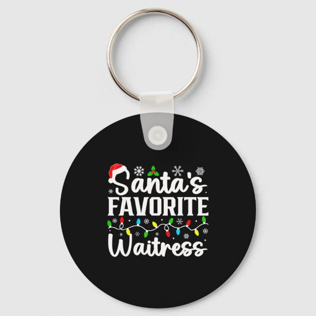 Chaveiro Santa's Favorite Waitress Funny Christmas Family M (Frente)