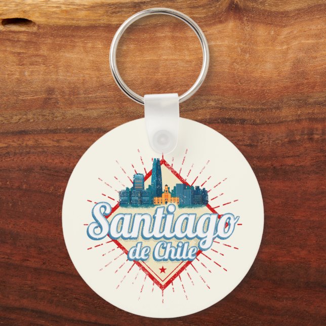Chaveiro Santiago do Chile, Feriado, Retro Skyline (Frente)