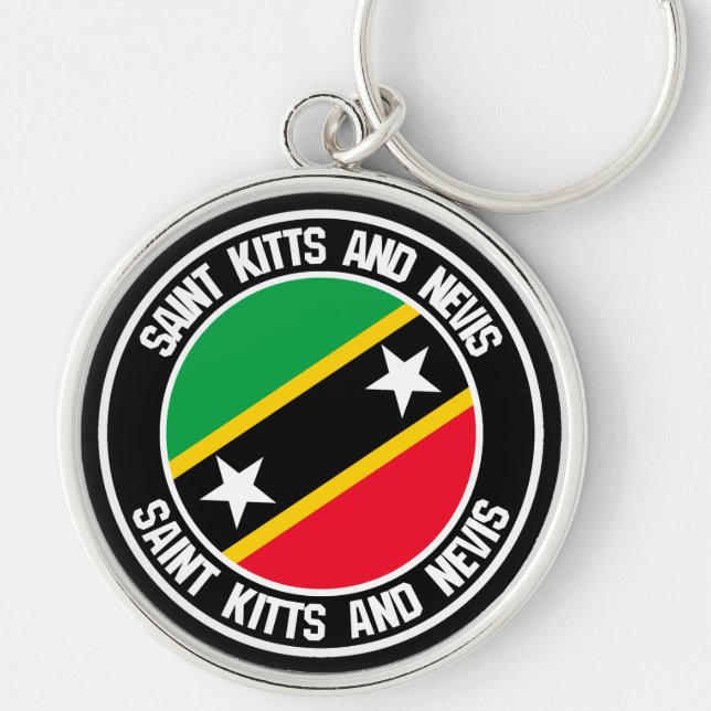 Chaveiro Santo Kitts e Nevis Round Emblem (Frente)