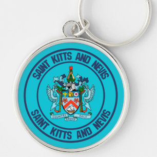 Chaveiro Santo Kitts e Nevis Round Emblem
