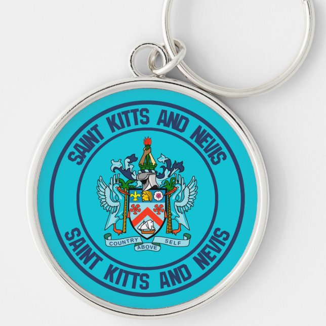 Chaveiro Santo Kitts e Nevis Round Emblem (Frente)