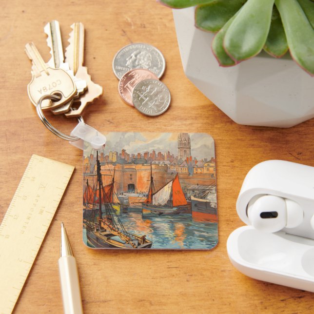 Chaveiro Santo Malo, França, Poster Art (Mesa)