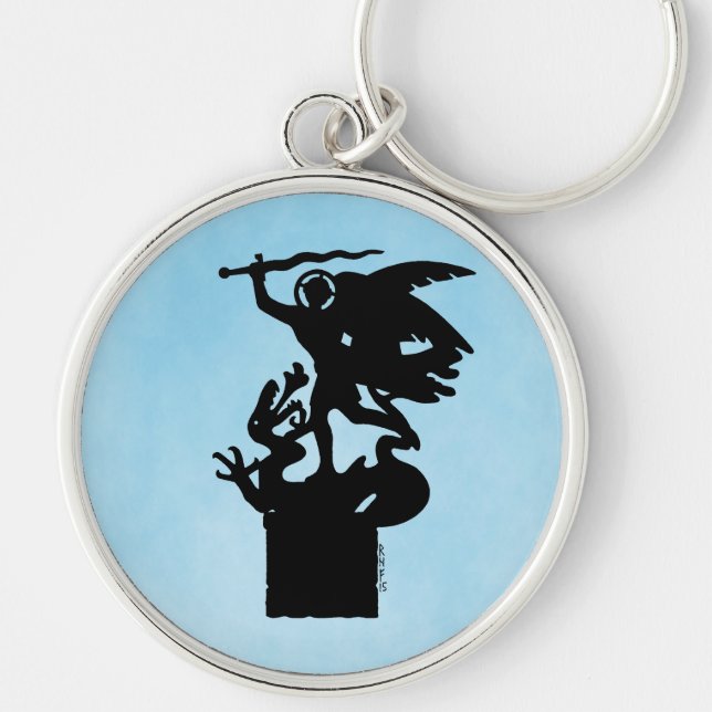 Chaveiro Santo Michael e Dragon (Frente)