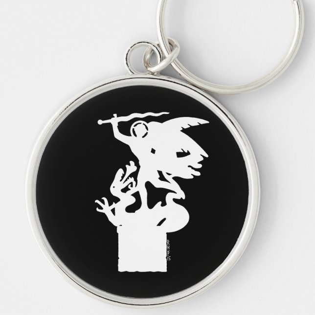 Chaveiro Santo Michael e Dragon (em branco) (Frente)