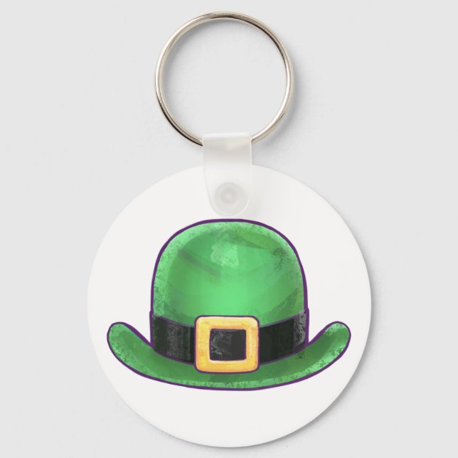 Chaveiro Santo Paddys Day Green Derby Hat (Frente)