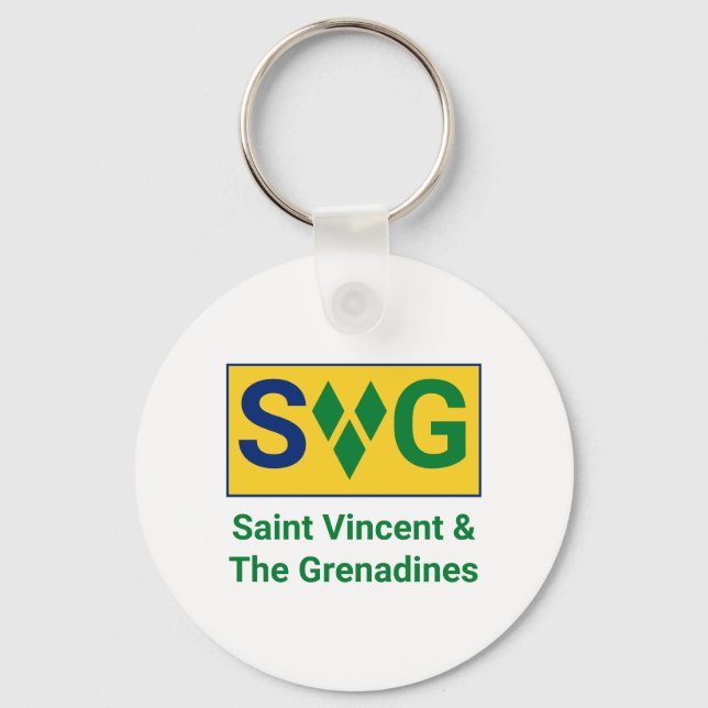 Chaveiro Santo Vincent e Bandeira de Granadinas Vincy (Frente)