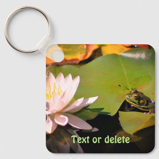 Chaveiro Sapo Admitindo Lily de Água Lotus Personalizada (Frente)