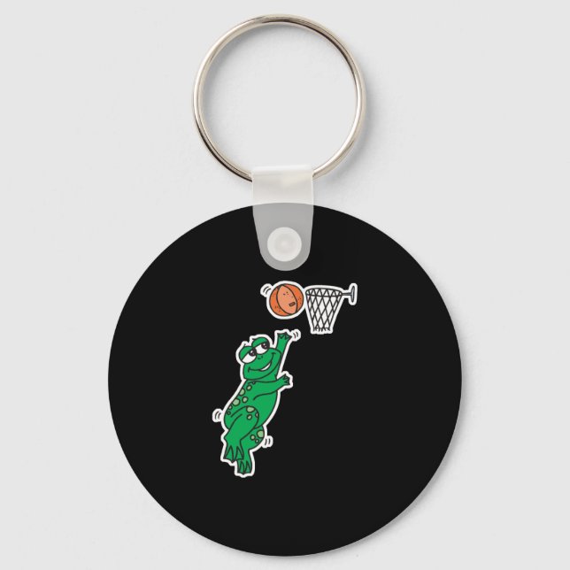Chaveiro sapo bonito jogando basquete (Frente)