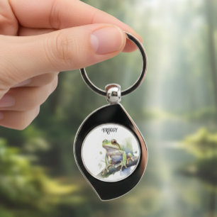 Chaveiro Sapo de árvore em aquarela fofa, personalizado