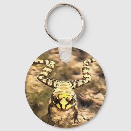 Chaveiro Sapo De Nado Imerso Em Pincel De Água Fluvial Limp