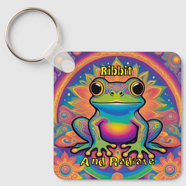 Chaveiro Sapo de Ribbits e Radiação - Groovela Psicodélica  (Frente)