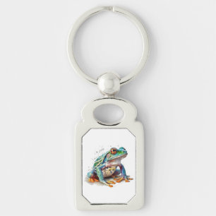 Chaveiro Sapo em Aquarela com Tons Preciosos