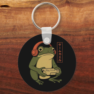 Chaveiro Sapo Gamer Japonês Engraçado Vintage Gaming
