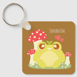 Chaveiro Sapo Verde Bonito Sentado Na Natureza