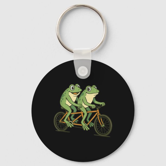 Chaveiro Sapos Bonitos com Bicicleta Tandem para o Verão e (Frente)