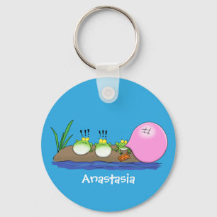 Chaveiro sapos engraçados bonitos ilustram desenhos animad