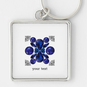 Chaveiro Sapphire Diamond Gemstone Art Blue