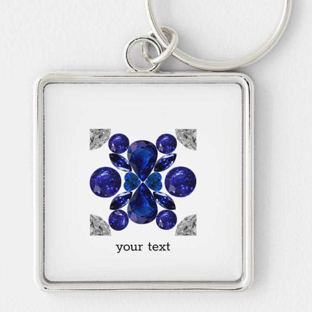 Chaveiro Sapphire Diamond Gemstone Art Blue (Frente)