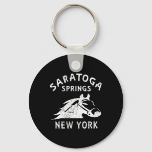 Chaveiro Saratoga Springs Ny Cavalo Gráfico Vintage Corrida