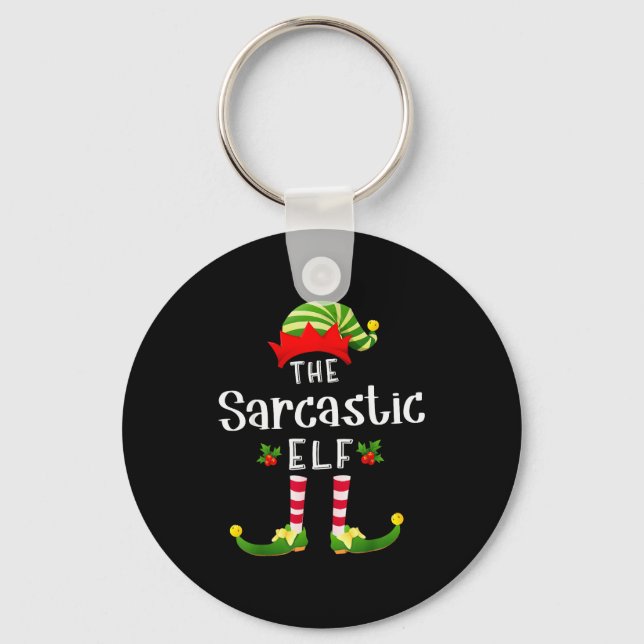Chaveiro Sarcastic Christmas Elf Matching Pajama X-mas Part (Frente)