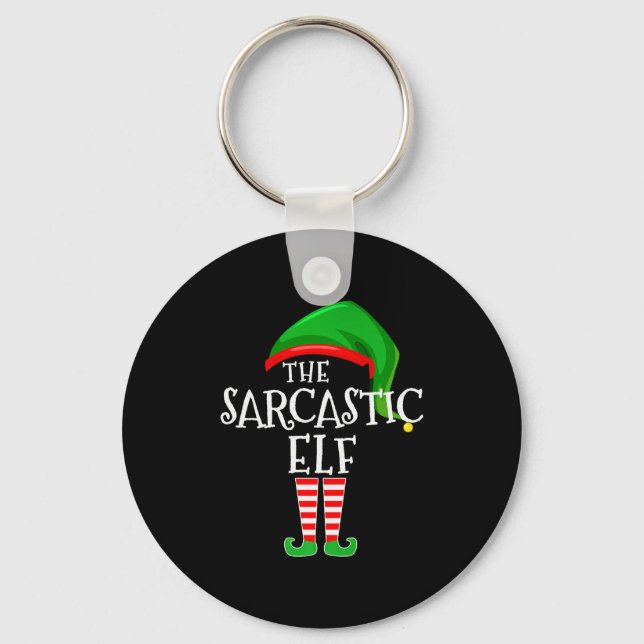 Chaveiro Sarcastic Elf Family Matching Group Christmas Prem (Frente)
