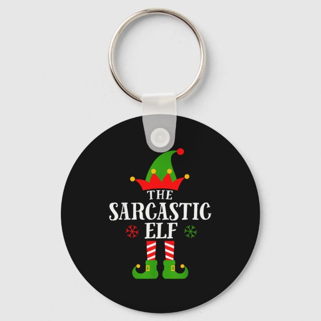 Chaveiro Sarcastic Elf Funny Matching Family Group Christma (Frente)