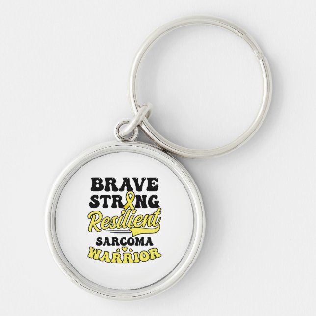 Chaveiro Sarcoma Cancer Camisa Brave Forte Resiliente (Frente)