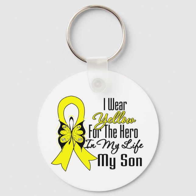 Chaveiro Sarcoma Ribbon My Hero My Son (Frente)