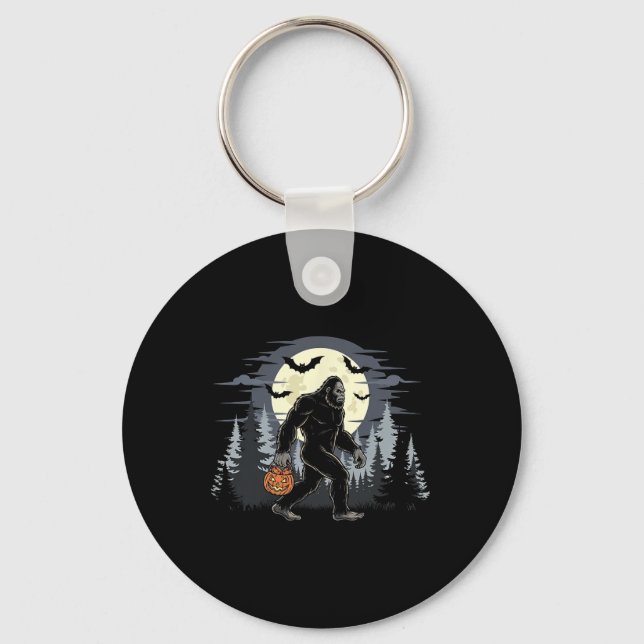 Chaveiro Sasquatch Do Pé Grande Halloween Na Floresta Jack- (Frente)
